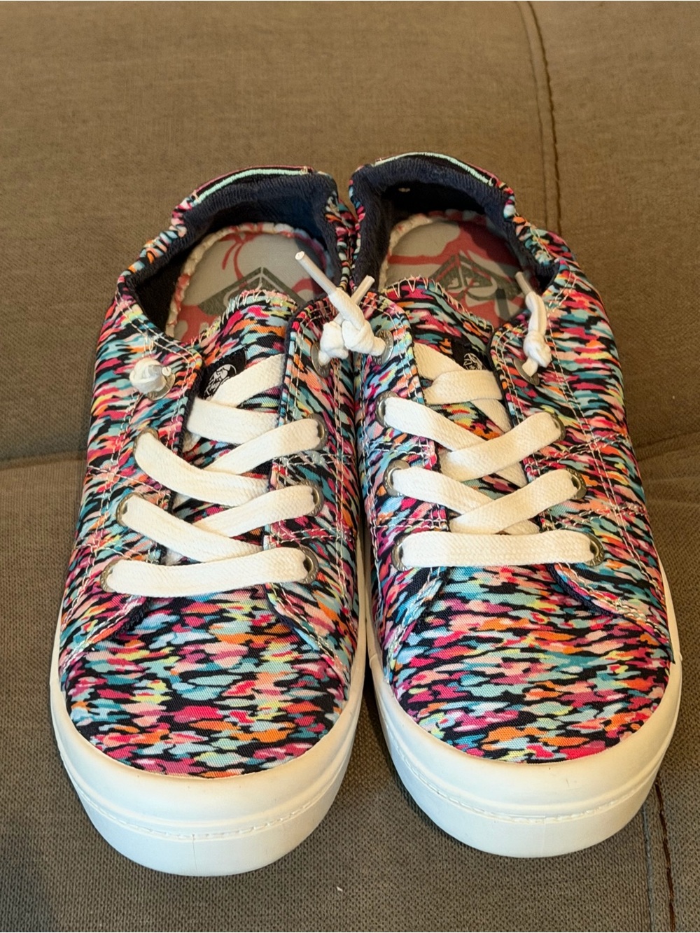 Roxy Kids Multicolor Patterned Sneakers with White Laces